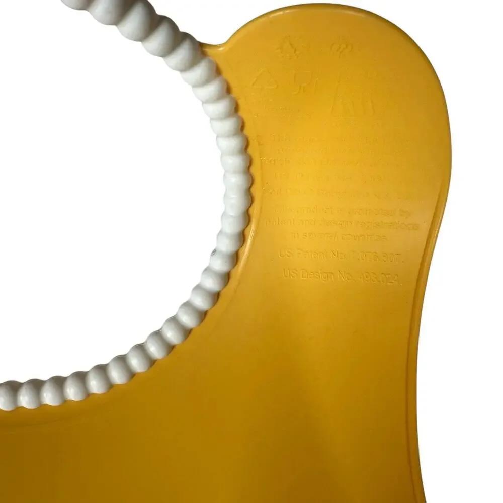 Baby Bjorn Soft Silicone Pocket Bib Waterproof Boy Girl Yellow White Wipe Clean
